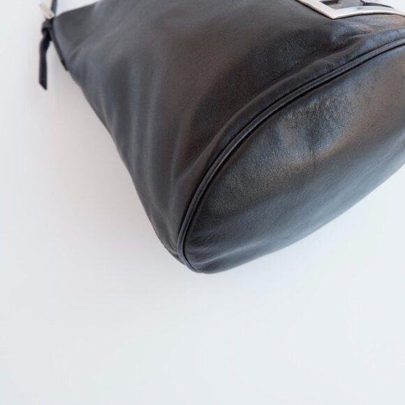 Authentic Preowned Fendi Black Leather FF Logo Bucket Shoulder Bag - Picture 13 of 16